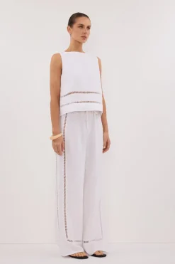 LINDSAY WHITE LINEN BOXY TOP