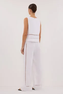 LINDSAY WHITE LINEN BOXY TOP