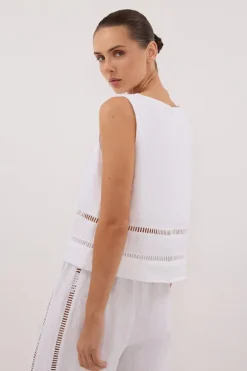 LINDSAY WHITE LINEN BOXY TOP