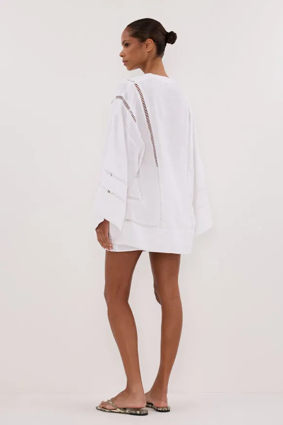 LINDSAY WHITE LINEN KIMONO TOP