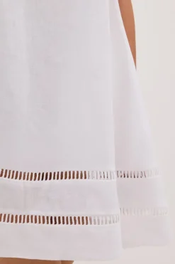 LINDSAY WHITE LINEN MINI DRESS