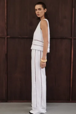 LINDSAY WHITE LINEN PANT