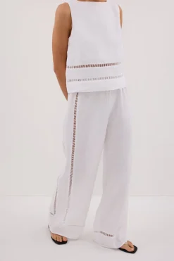 LINDSAY WHITE LINEN PANT