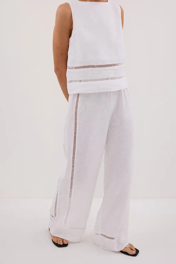 LINDSAY WHITE LINEN PANT