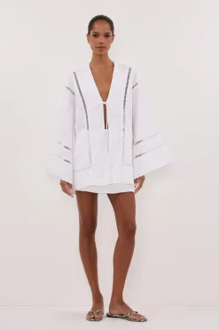 LINDSAY WHITE LINEN SKORT