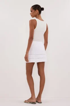 LINDSAY WHITE LINEN SKORT