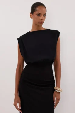 LIORA BLACK SLEEVELESS MAXI DRESS