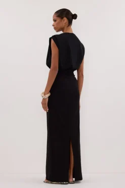 LIORA BLACK SLEEVELESS MAXI DRESS