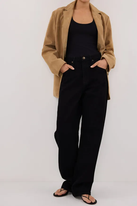 LIV BLACK DENIM BARREL LEG JEAN