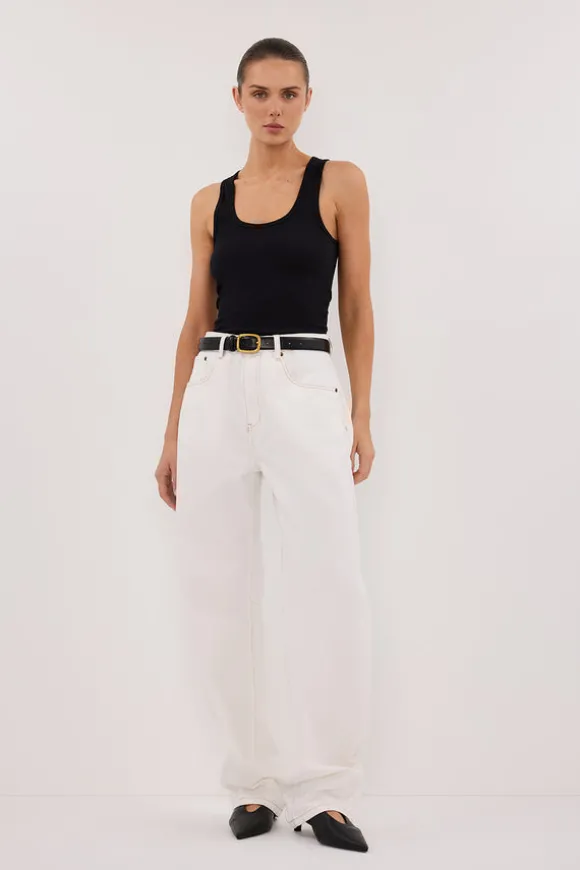 LIV WHITE DENIM BARREL LEG JEAN