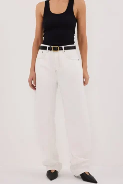 LIV WHITE DENIM BARREL LEG JEAN