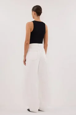 LIV WHITE DENIM BARREL LEG JEAN