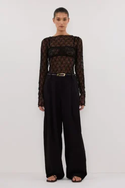 LIZZIE BLACK LACE LONG SLEEVE TOP