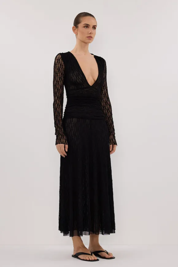 LIZZIE BLACK LACE LONG SLEEVE MAXI DRESS