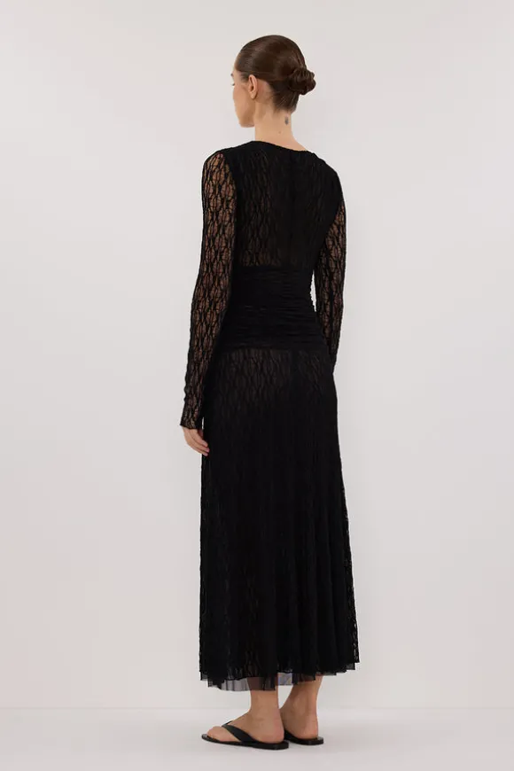 LIZZIE BLACK LACE LONG SLEEVE MAXI DRESS