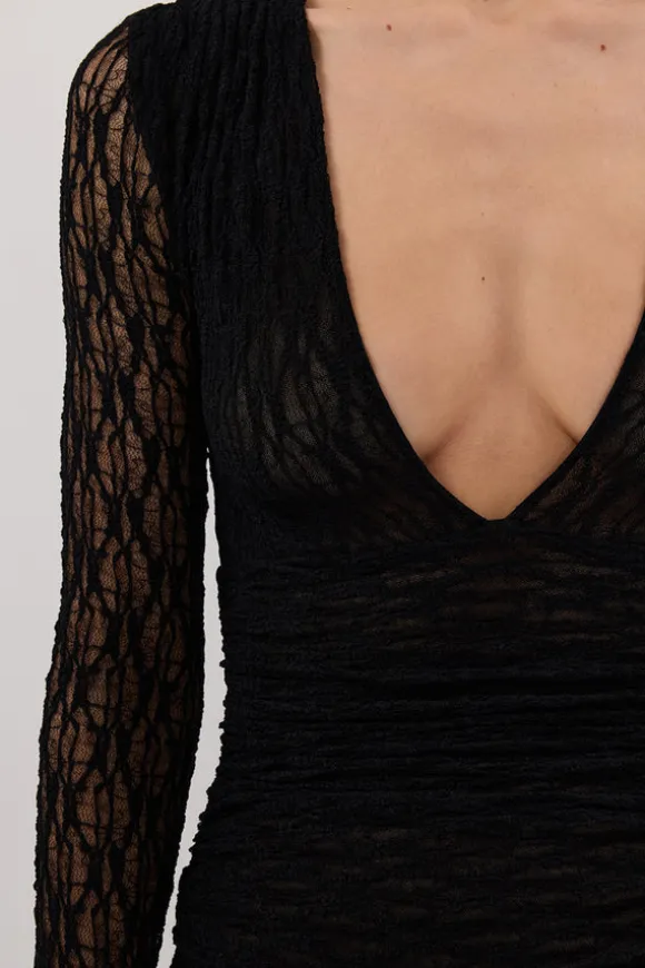 LIZZIE BLACK LACE LONG SLEEVE MAXI DRESS