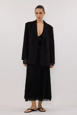 LIZZIE BLACK LACE LONG SLEEVE MAXI DRESS