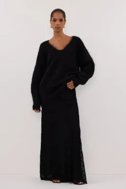 LIZZIE BLACK LACE MAXI SKIRT