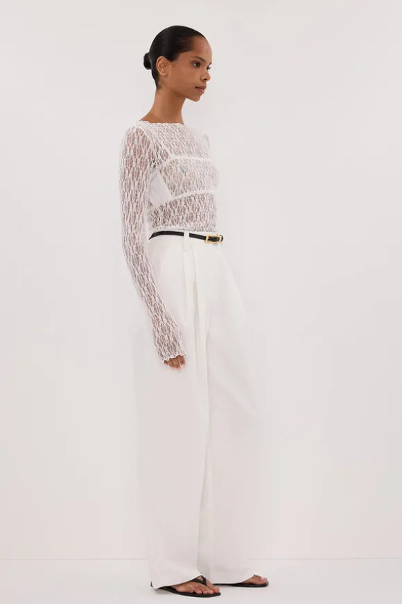 LIZZIE WHITE LACE LONG SLEEVE TOP