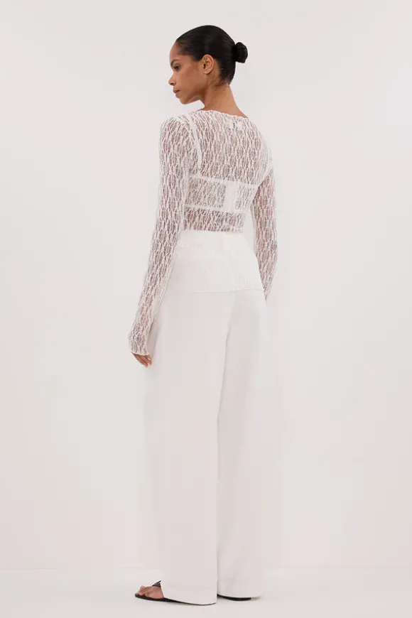 LIZZIE WHITE LACE LONG SLEEVE TOP