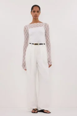 LIZZIE WHITE LACE LONG SLEEVE TOP