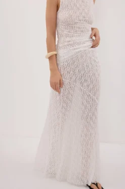 LIZZIE WHITE LAYERED LACE SKIRT