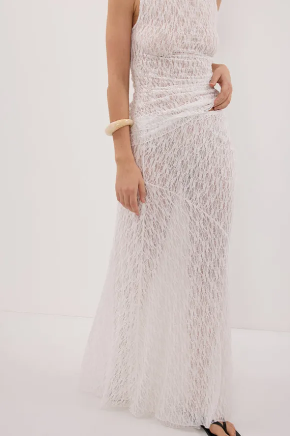 LIZZIE WHITE LAYERED LACE SKIRT