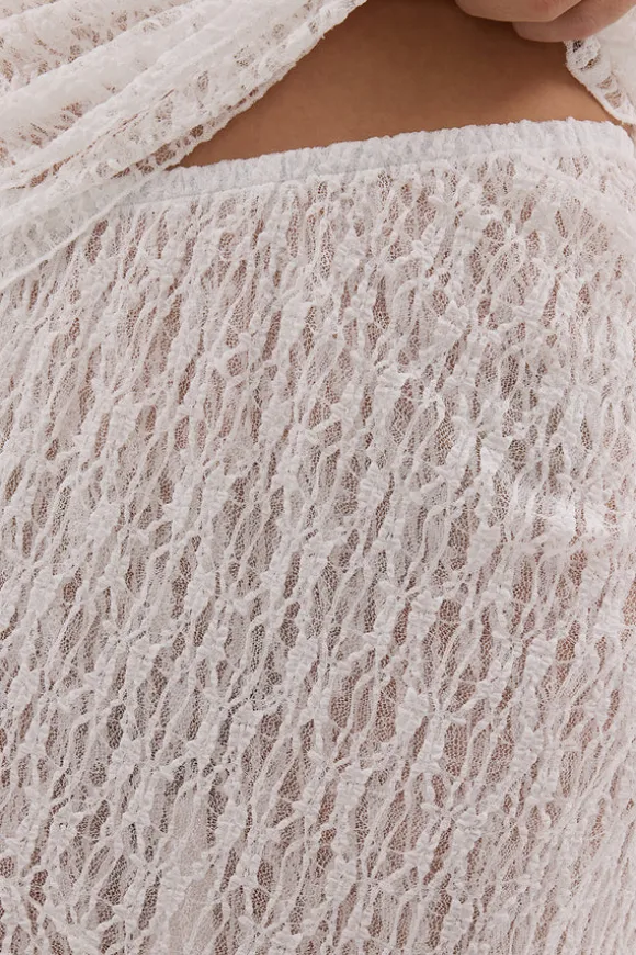 LIZZIE WHITE LAYERED LACE SKIRT