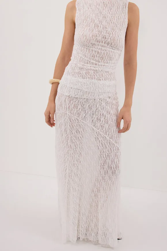 LIZZIE WHITE LAYERED LACE SKIRT