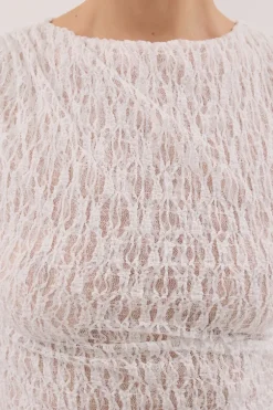 LIZZIE WHITE SLEEVELESS LACE TOP