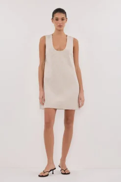LOTUS NATURAL LINEN MINI DRESS