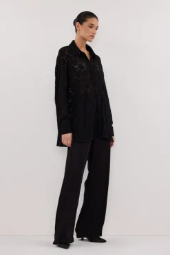 LOULA BLACK LACE LONG SLEEVE SHIRT