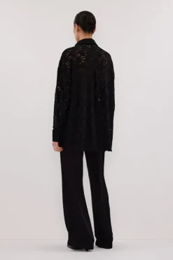 LOULA BLACK LACE LONG SLEEVE SHIRT