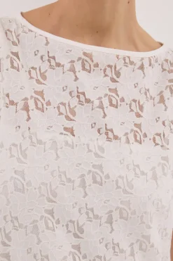 LOULA WHITE LACE MIDI DRESS