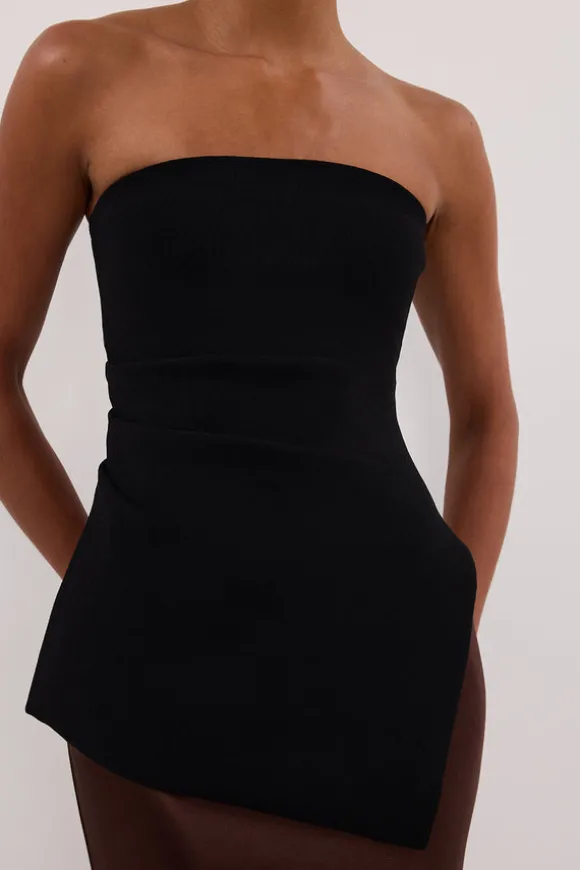 LUKE BLACK LONGLINE BANDEAU TOP