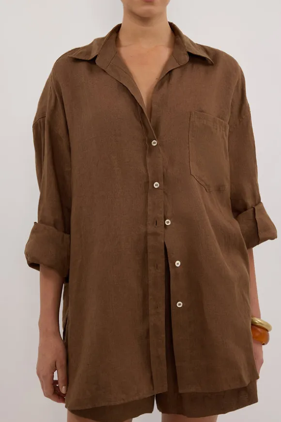 LUNE FONDANT OVERSIZED LINEN SHIRT