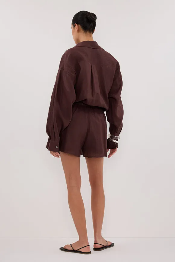 LUNE WALNUT LINEN SHORT