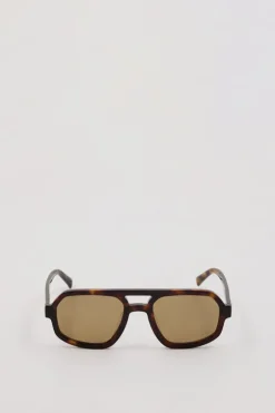 LUV LOU THE BANKS KHAKI SUNGLASSES