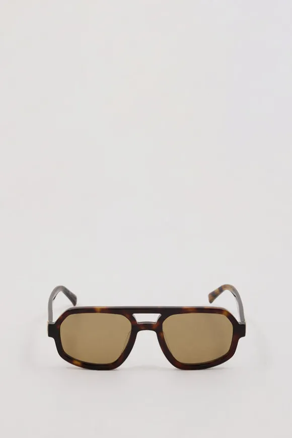 LUV LOU THE BANKS KHAKI SUNGLASSES
