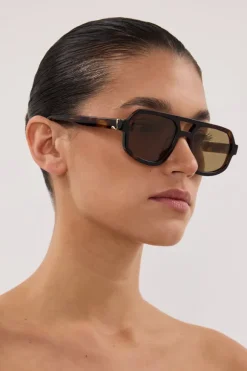 LUV LOU THE BANKS KHAKI SUNGLASSES