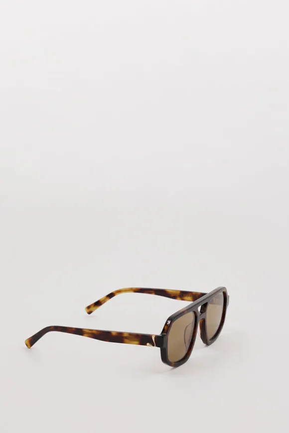 LUV LOU THE BANKS KHAKI SUNGLASSES