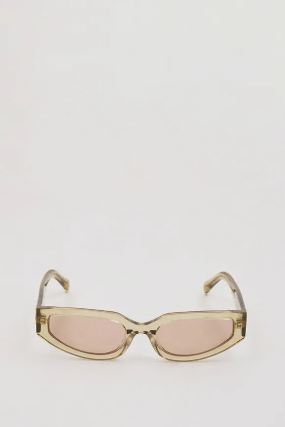 LUV LOU THE HAYLEY SAGE CRYSTAL SUNGLASSES