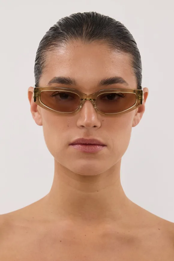 LUV LOU THE HAYLEY SAGE CRYSTAL SUNGLASSES