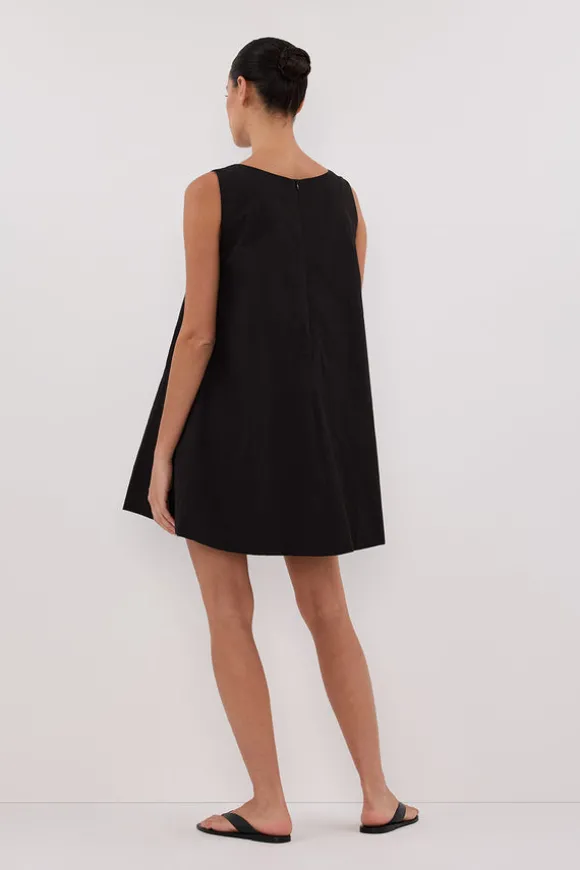 MAISIE BLACK POPLIN MINI DRESS