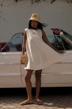 MAISIE WHITE POPLIN MINI DRESS