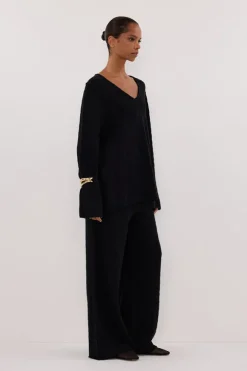 MAREN BLACK CABLE KNIT JUMPER