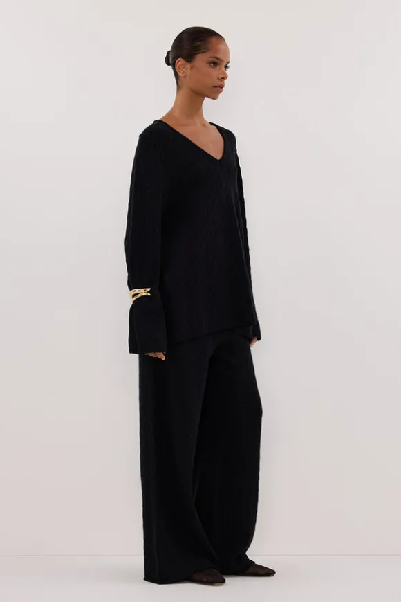 MAREN BLACK CABLE KNIT JUMPER