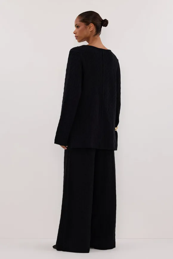 MAREN BLACK CABLE KNIT JUMPER
