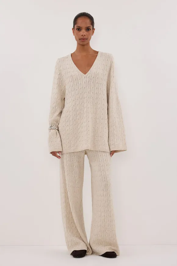 MAREN CHALK CABLE KNIT JUMPER