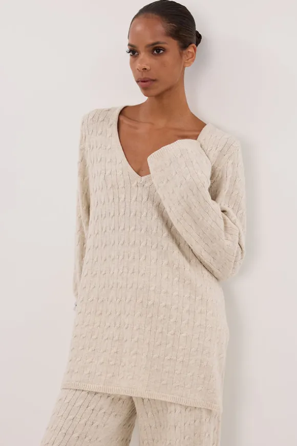 MAREN CHALK CABLE KNIT JUMPER